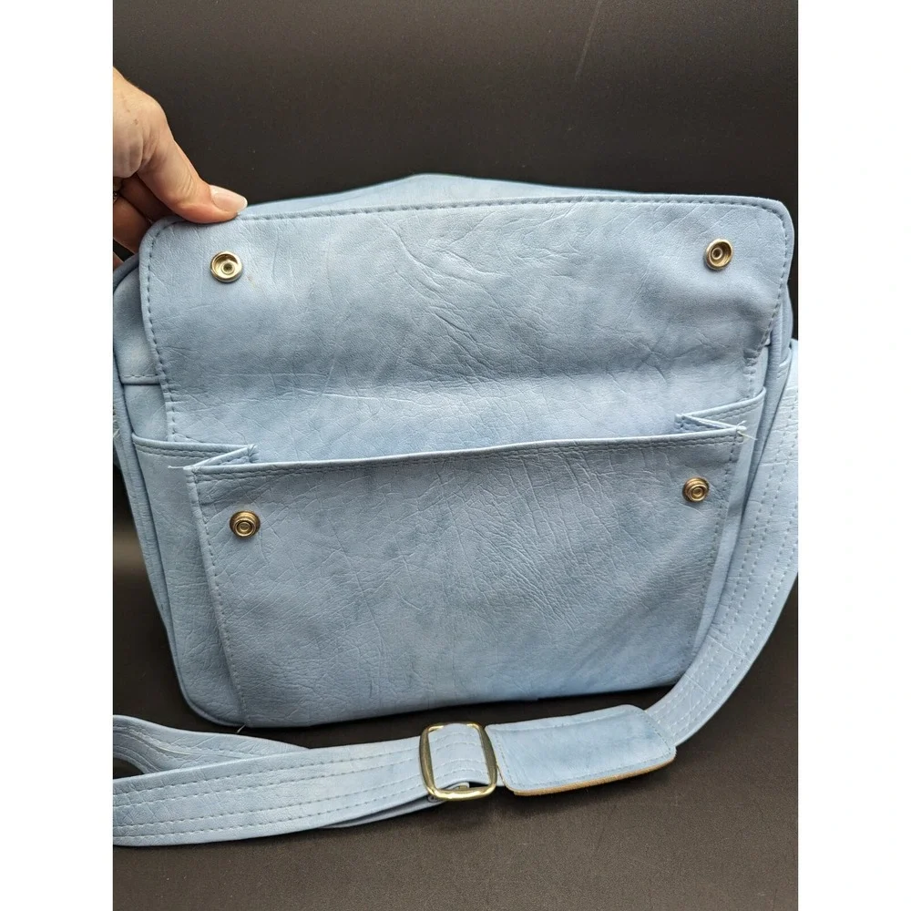 VTG Samsonite Light Blue Carry On Bag Cordoba Travel Luggage Overnight 12X14X6